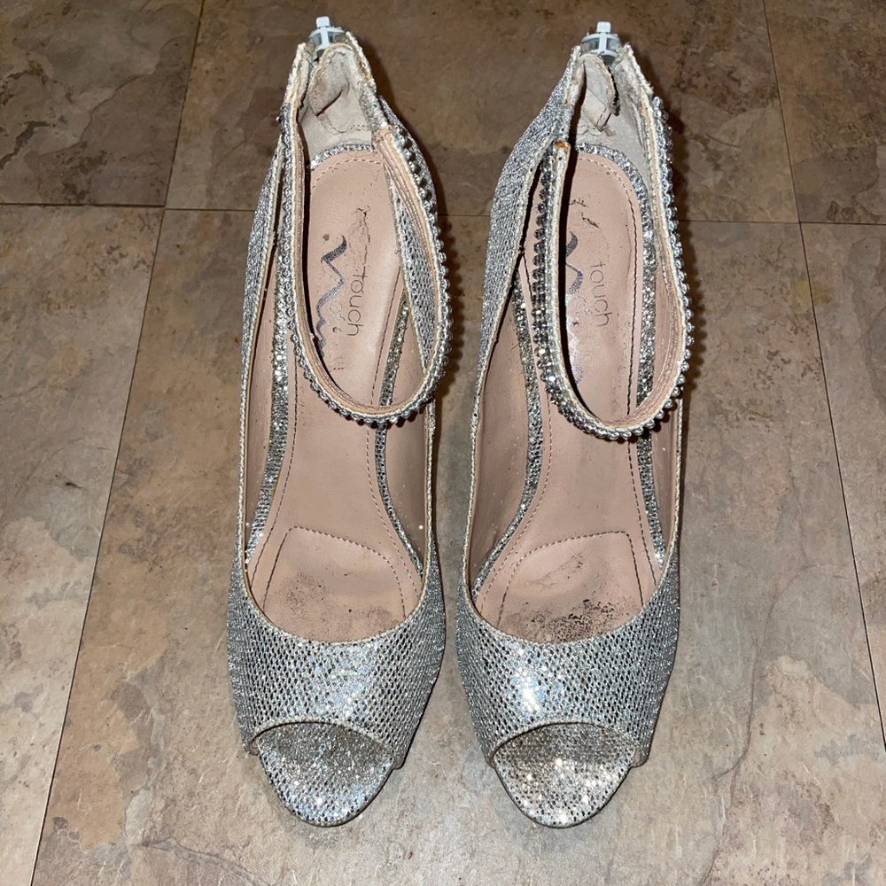 Sliver Glittery Heels.